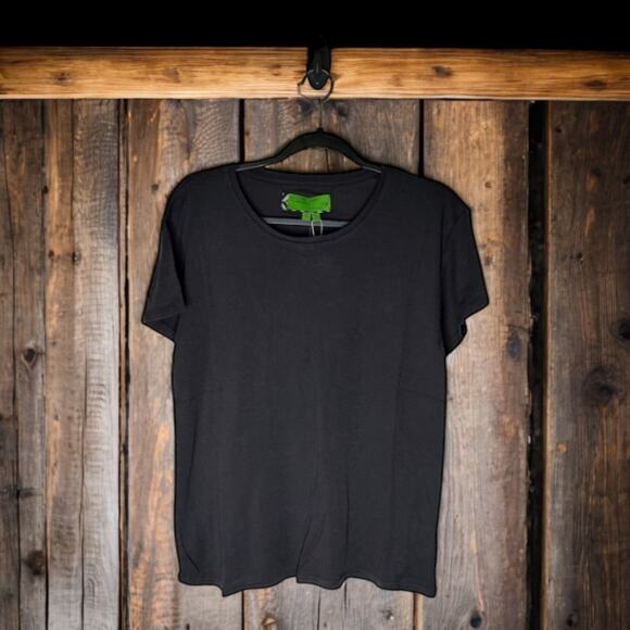 Free People Minimalist Basic Black Small T-Shirt Sandrine Rose Virgin Label NEW - Picture 1 of 8